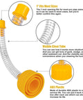 Wet Vac Attachment AC Drain Lines Cleaner Tool AC Drain Line Vacuum Adapter with ABS orange head and clear flexible tube for maintenance.