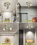 Industrial Dope 3 Light Track Lighting Fixture with GU10 Bulbs illuminating various room settings.