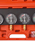 Carburetor Vacuum Synchronizer Gauge Set For Motorcycles And 2 To 4 Carb Systems, 4-gauge kit in red case