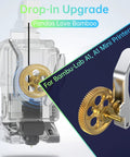 Panda Claw Extruder Brass Gear Upgrade for Bambu Lab A1 and A1 Mini Beefed Up Hardcore RNC Nano Coated Hardened Gear for Smooth Filament Drive Low Slip Fiber Ready Faster and More Precise Extrusion Longer Gear Life, brass gear installed