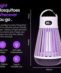 Front view of Zapper 2.0 3 Pack Portable Bug Zapper For Indoor And Outdoor Use Cordless Rechargeable Mosquito Zapper With Hanging Hook 1500V High Voltage Killer For Flies Mosquitoes And Bugs