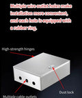 Outdoor Waterproof Electrical Junction Box Built Tough For Real World Outdoor Use Wall Mounted Enclosure With Locking Front Panel And Mounting Plate Weatherproof Industrial Project Case In Silver 50x25x60cm, stainless steel, multiple cable outlets