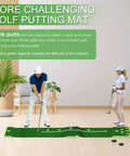 Golf Putting Game Set For Indoor And Outdoor With Front Border Mat Includes 4 Balls 1 Portable Bag 2 Flags And Cups Practice