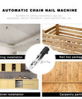 Automatic Drill Nailer Conversion Kit, Adjustable screw driving attachment for power drills, shown for ceiling installation and cabinet use.
