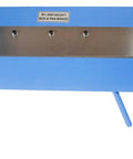 Dang Solid Bench Top Pan And Box Brake 24 Inch Wide Bend Range Adjustable Removable Fingers Crushes Steel And Aluminum Fast For Garage Fabrication Jobs, blue metal device.