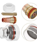 Precision Glass Tig Welding Cup Nozzle Wp-17 18 26 With Washer Ring For Clean Microelectronics And Hot Rod Work High Heat Proof Ceramic Shield parts close-up