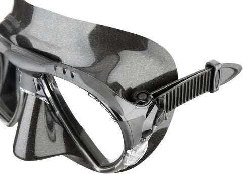 Matrix 2-Lens Scuba Mask for Diving and Snorkeling With Downward-View Tear-Drop Lenses Comfy Fit Patented Design side view