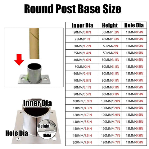 Heavy Duty Stainless Post Base Sleeve Set For 6x6 4x4 2x2 8x8 Posts Fence Post Anchors And Bracket Rail Holders Round Column Support Risers For Outdoor Gazebos And Backyard Decks Includes Multiple Sized Pieces For Easy Install