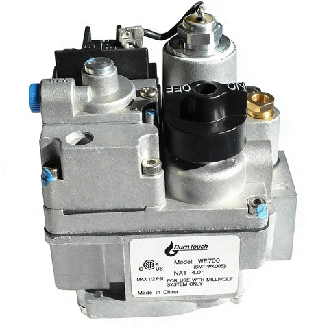 Millivolt Gas Valve Replacement For 700 Series - Exact Fit 200,000 BTU Fast Opening Commercial Natural Gas Combination Valve For Fryers, Boilers, Heaters - Reliable Safety Shutoff And Stable 4 Inch WC Outlet Under Varied Pressures, showing side view with NPT connections and labeling.