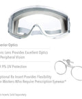 Front view of Stealth Safety Goggles with Gray HydroShield Anti Fog Lens and Neoprene Headband for all-day comfort.
