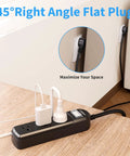Outdoor Weatherproof Power Strip With 3 Outlets 3 Ft Short Waterproof Extension Cord Surge Protector shown with flat plug in use