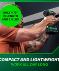 Person using 18V MultiVolt Brushless Drill And Impact Driver Combo Kit With 2 Batteries And Charger for overhead work.