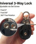 Two Pack 35mm Pulley Block Snatch Block Set Lockable 360 Degree Swivel Beefy Heavy Duty Silent Nylon Wheel With T316 Stainless Steel For Home Gym Cable Machines Hoist Setup And Wire Rigging, lock screw close-up