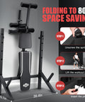 900 Lb Weight Bench Set With Squat Rack For Home Gym folded to 80% space saving