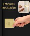Installing the Entry Lever Door Handle And Single Cylinder Deadbolt Lock Combo Pack Heavy Duty Satin Brass, showing lever use