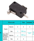 Golf Cart Accelerator Pedal Box Micro Switch For EZGO TXT 1994 Up Replacement 25861G01 with compatibility chart