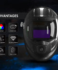 Auto Darkening Welding Helmet With LED Light And Large Viewing Area 3.86 By 2.44 Inches, Top Optical Clarity Rating in Black Starry Sky