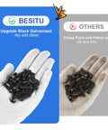 Comparison of M6 Button Head Hex Socket Cap Screw Kit With Nuts And Washers, 510 Pieces, black galvanized vs. lower quality screws.