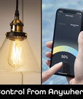Lux Edison Smart Light Bulb With Alexa And Google Home Compatibility controlled via smartphone app showing dimming feature