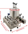 No Sweat Desktop Fully Automatic Double Head Paste Filling Machine For Viscous Sauces And Syrups With 10 To 100 Ml Capacity, stainless steel design, 40x35.8x40 in.