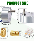 Smooth Operator Synchronous Turntable Motor 3 Pack with size dimensions, metal build, and accessory details for quiet rotation.