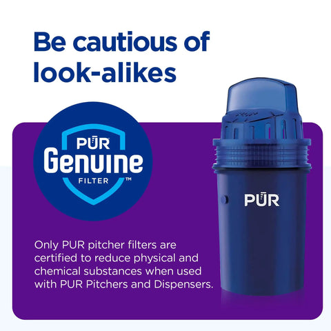 Four Pack Replacement Water Filter For Pitcher And Dispenser Two In One Power Pack Filtration NSF Certified bottle image.