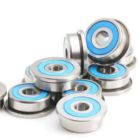 Ten Pack F623RS Flange Ball Bearings 3x10x4mm ABEC 7 Precision Deep Groove Steel For CNC XY Joints Motor Drive Idler Units Slip Into Action With This Smooth Ride Guaranteed Top Shelf Gear For Your DIY Builds Right Now. steel flange ball bearings with blue seals