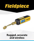HVACR Wireless Vacuum Gauge MG44 For Quick Pro Grade Micron Readings With Reversible Angled Coupler For a Secure Seal Standalone Or Job Link App Or SMAN Manifold Screen All In One Long Range Vacuum Tool For Tight Spaces, angled view