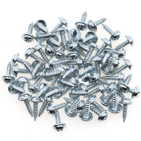 Premium Quality Iron Corner Braces And L Brackets 50 Piece Pack Silver square screws for securing furniture and DIY repairs.