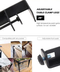 Killer F Shape Steel Table Legs Four Pack Adjustable Black Metal Furniture Base durable 28" clamp legs for custom tables