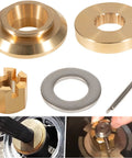 Propeller Installation Hardware Kit For 150-300 HP Outboard Motors Includes Thrust Washer Spacer Washer Nut And Cotter Pin Replacement For OEM 6E5-45987-01 laid out