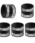 Rock Solid Five Pack Two Point Five Inch Dust Collection Flex Cuffs With Heavy Duty Stainless Steel Hose Clamps for workshop setup.