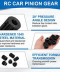 Two Pack Mod 1.5 Pinion Gear 11 Teeth, 8mm Bore, Hardened 1045 Steel With Black Surface Finish, 20 Degree Pressure Angle display