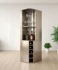 Aviator Wing Shelving Unit with Industrial Aluminum Build Dope Tall Bookshelf and Riveted Aircraft Design corner view