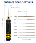 Kickass Precision Modeling Scriber With Seven Tungsten Steel Blades For Tight Panel Lines Gunpla And Resin Scale Projects Slick Grip Handle dimensions and specifications.