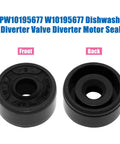 Front and back view of dishwasher diverter valve motor seal for Budget-Friendly Dishwasher Diverter Valve Replacement Kit.
