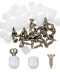 Solid Household Gear Including Twenty Five Plastic Dowel Inserts And Hinge Mounting Screws With Pre Inserted Nuts for fixing cabinet doors.