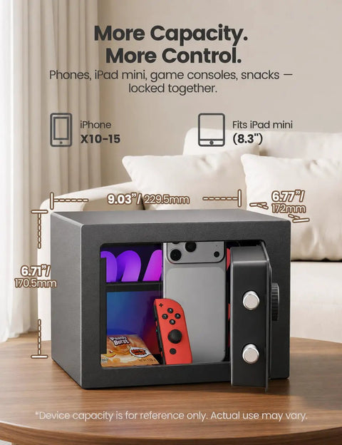 Lock In Your Daily Grind With This Heavy Duty Metal Timed Lock Box Featuring A Reliable 99 Day Timer And Roomy Interior to hold gadgets.