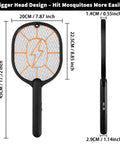 Two Pack Electric Fly Swatter Racket Set, AA Battery Powered Bug Zapper For Indoor Outdoor Use, Mosquito And Fly Killer, Black And Gray.