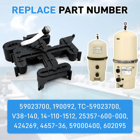 Heavy Duty Top Manifold With Air Bleed Assembly For Pentair Fns Plus De Pool And Spa Filter Replacement, black replacement part.