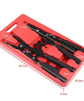 Heavy Duty 16 Inch Circlip Pliers Set 2 Pack Internal and External Snap Ring Pliers With 0 15 45 90 Degree Tips in red case
