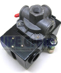 No Sweat Universal Pressure Switch For Air Compressor Replacement FP073600AV top view of heavy duty pump control valve with fittings