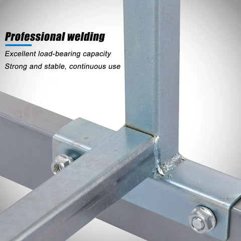 Close-up of Heavy Duty Metal Rolling Tire Rack, showing professional welding joints for strong and stable construction.