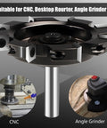 Spoilboard Surfacing Router Bit With One Half Inch Shank And Four Inch Cutting Diameter For CNC Engraving And Planing