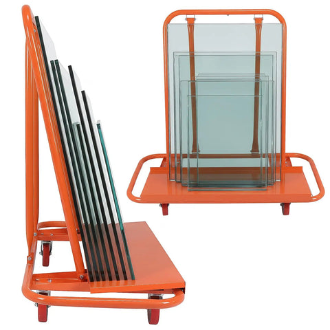 Heavy Duty Wall Panel Trolley Drywall Sheet Cart With Rock Solid Steel Frame Detachable Design For Warehouse And Construction Job Sites High Capacity Built Tough For The Daily Grind with stacked glass panels.