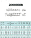 41 Roller Chain Kit With Five Free Connecting Links, Three Feet Of Carbon Steel Drive Chain For Go Karts, Scooters, Home And Industrial Machinery, 0.5 Inch Pitch, 0.303 Inch Roller Diameter shown with specifications and diagrams