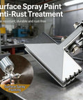 Close-up of 3 Inch Sheet Metal Hand Seamer Pro Grade Bending Tool with anti-rust treatment in an industrial setting.