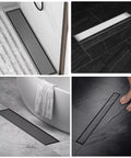 Sleek Tile Flush Linear Shower Drain With Ultra Fast Drainage And Rock Solid 304 Stainless Steel Build designed for modern bathrooms.