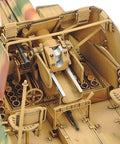 Close-up of Marder III open-top compartment, 1:35 scale plastic assembly, interior details, bolts, for WWII model builders.