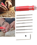 Badass Tungsten Steel Model Scriber With Seven Replacement Blades For Crisp Line Engraving and Killer Scratch Tools On All Scale Model Kits in use.
